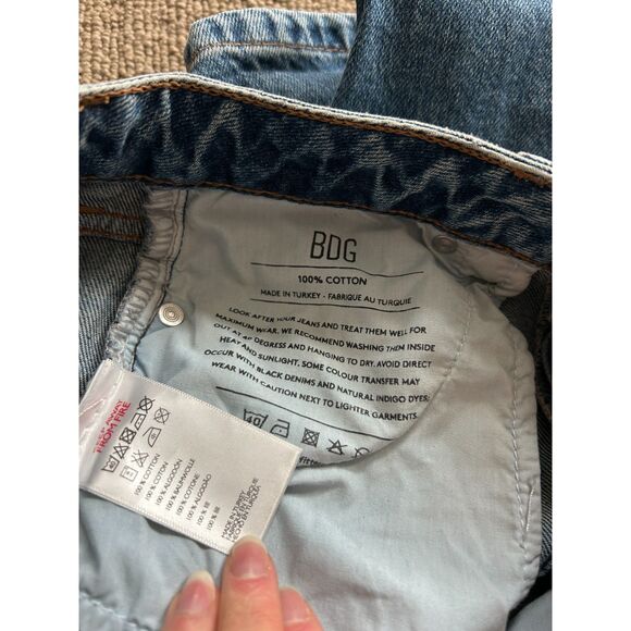 BDG Textured Stripe Mom Blue Jeans Size 25 - Picture 7 of 7